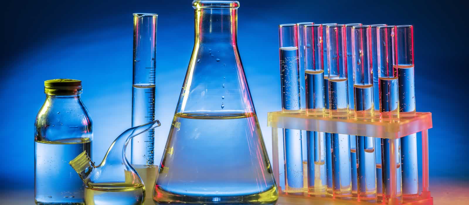 A range of items to be used in a chemistry laboratory