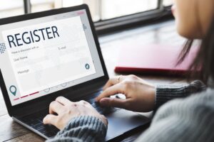 register on computer screen