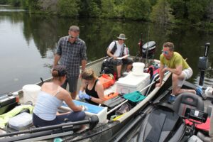 People doing fish research