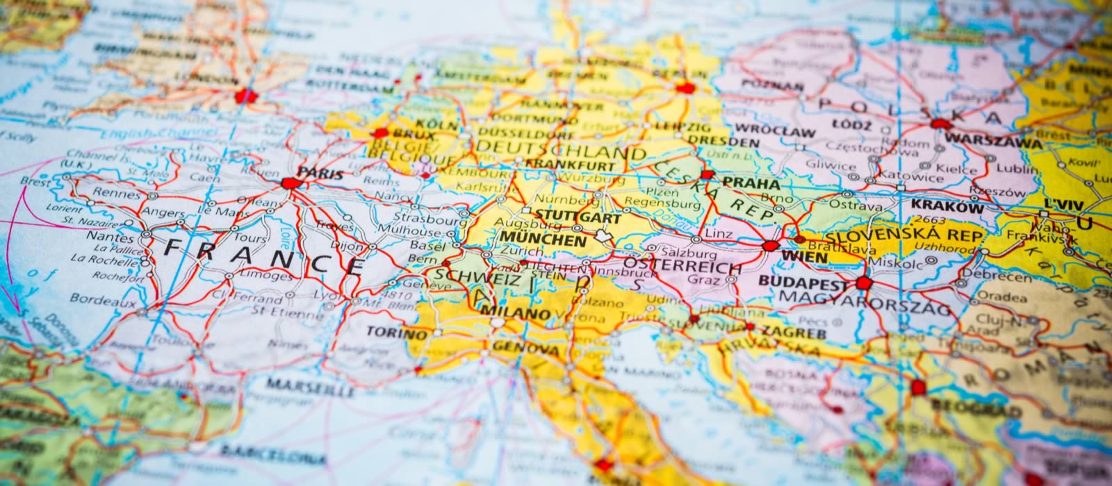 Map of Europe and Russia