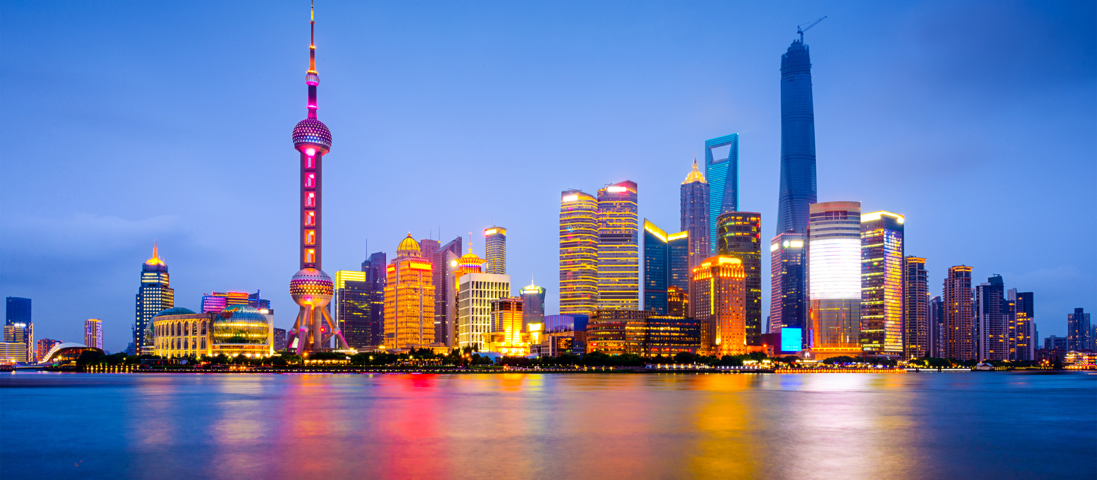 Shanghai cityscape in the evening