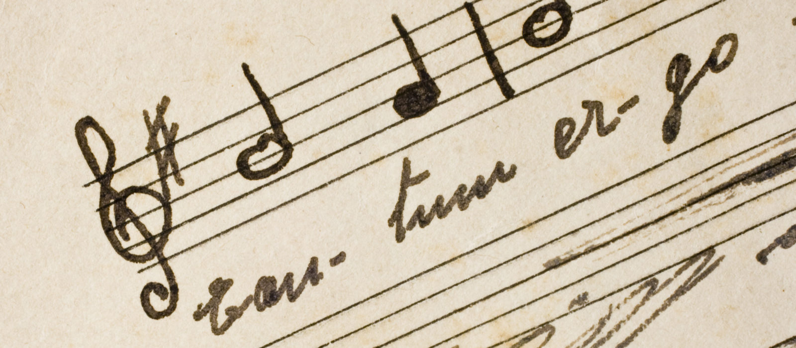 Music notes written on old paper