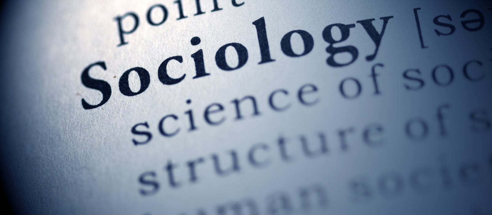 Words on the book page, reading sociology