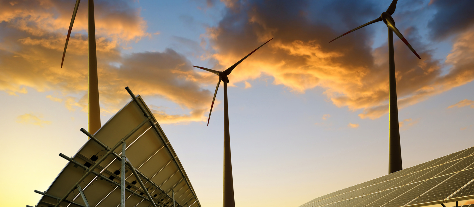 Wind turbines against the skyline